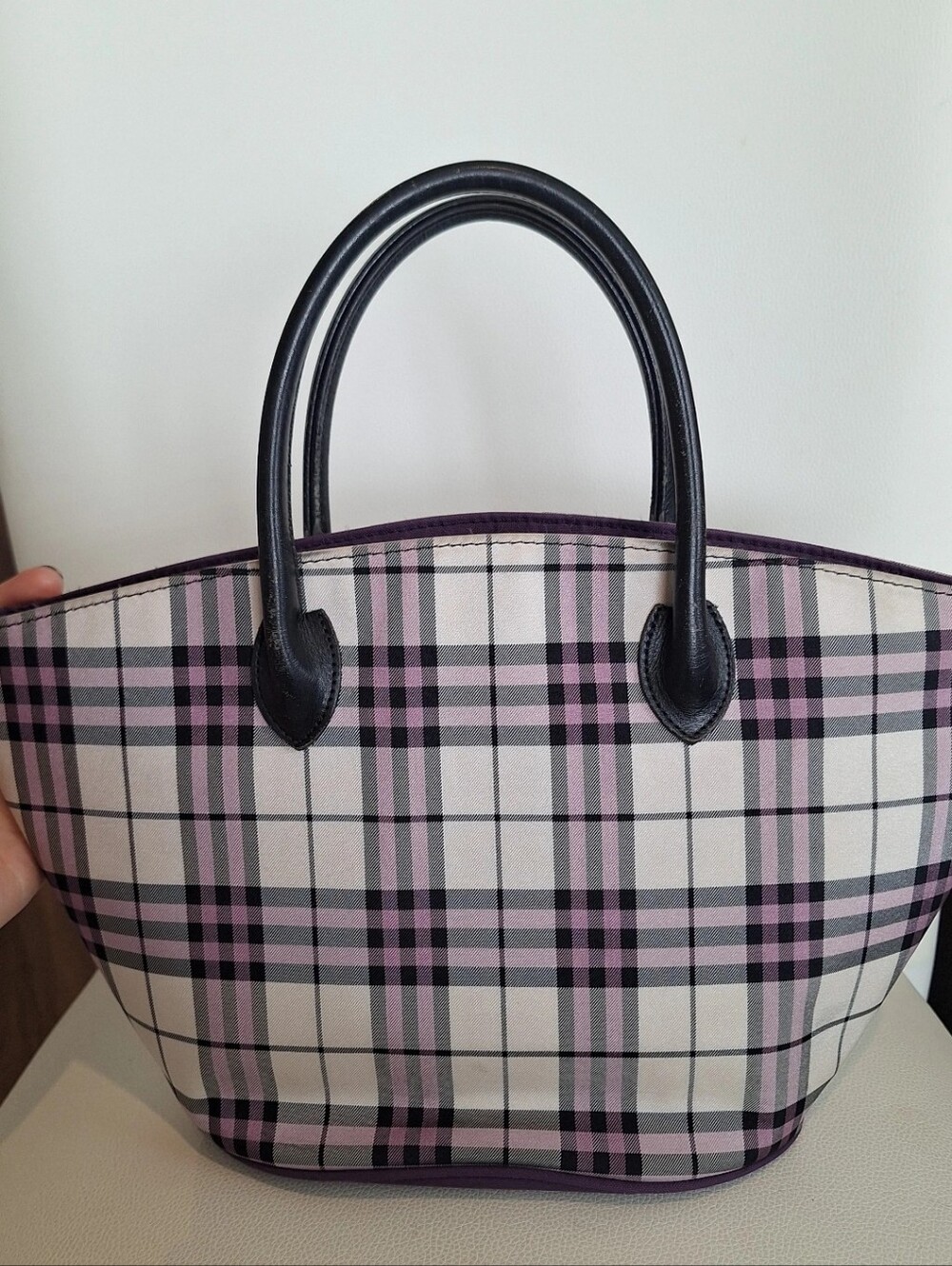 Burberry Purple Nova Plaid Handbag EUC